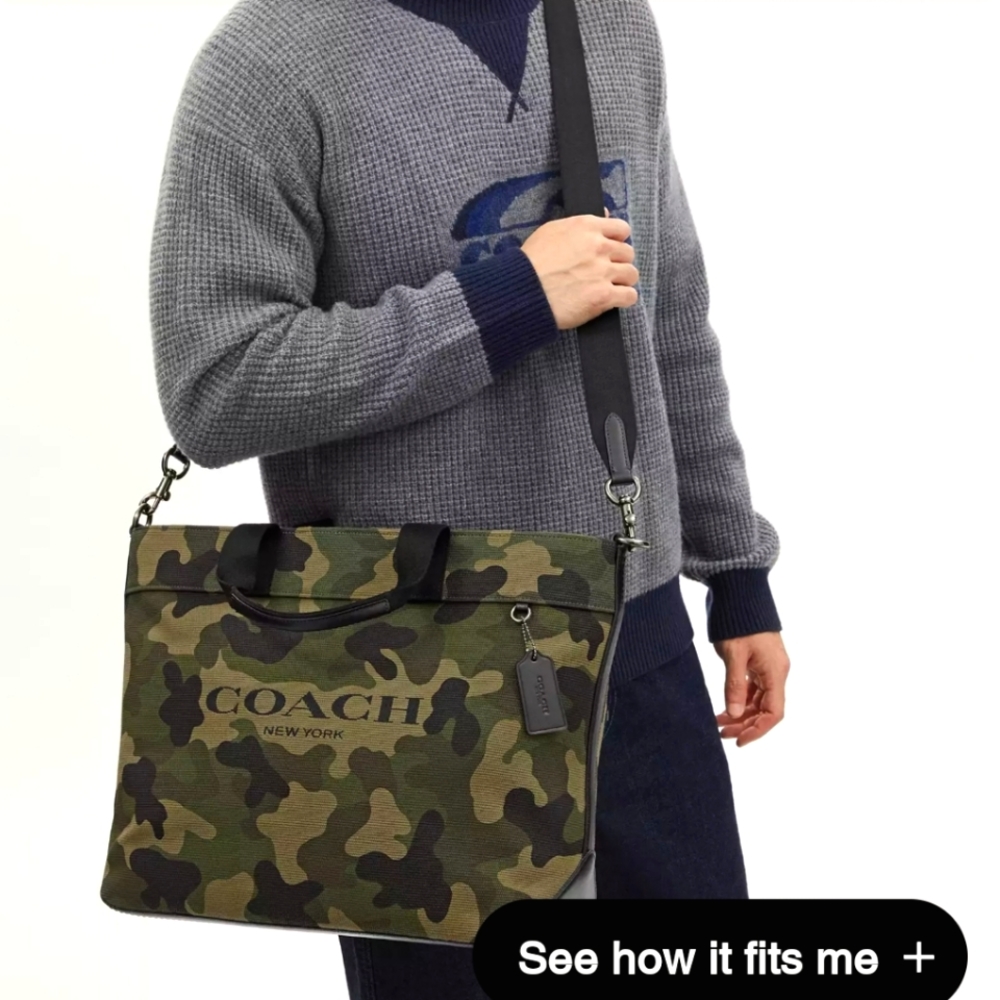 coach camouflage backpack men green multi Men's Hitch Backpack, Signature Camo, Large, Hitch Fashion Coach Restored League Flap Backpack